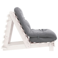 Produktbild för Futonbäddsoffa med madrass vit 70x206x11 cm massiv furu