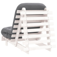 Produktbild för Futonbäddsoffa med madrass vit 70x206x11 cm massiv furu
