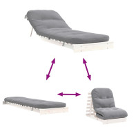Produktbild för Futonbäddsoffa med madrass vit 70x206x11 cm massiv furu