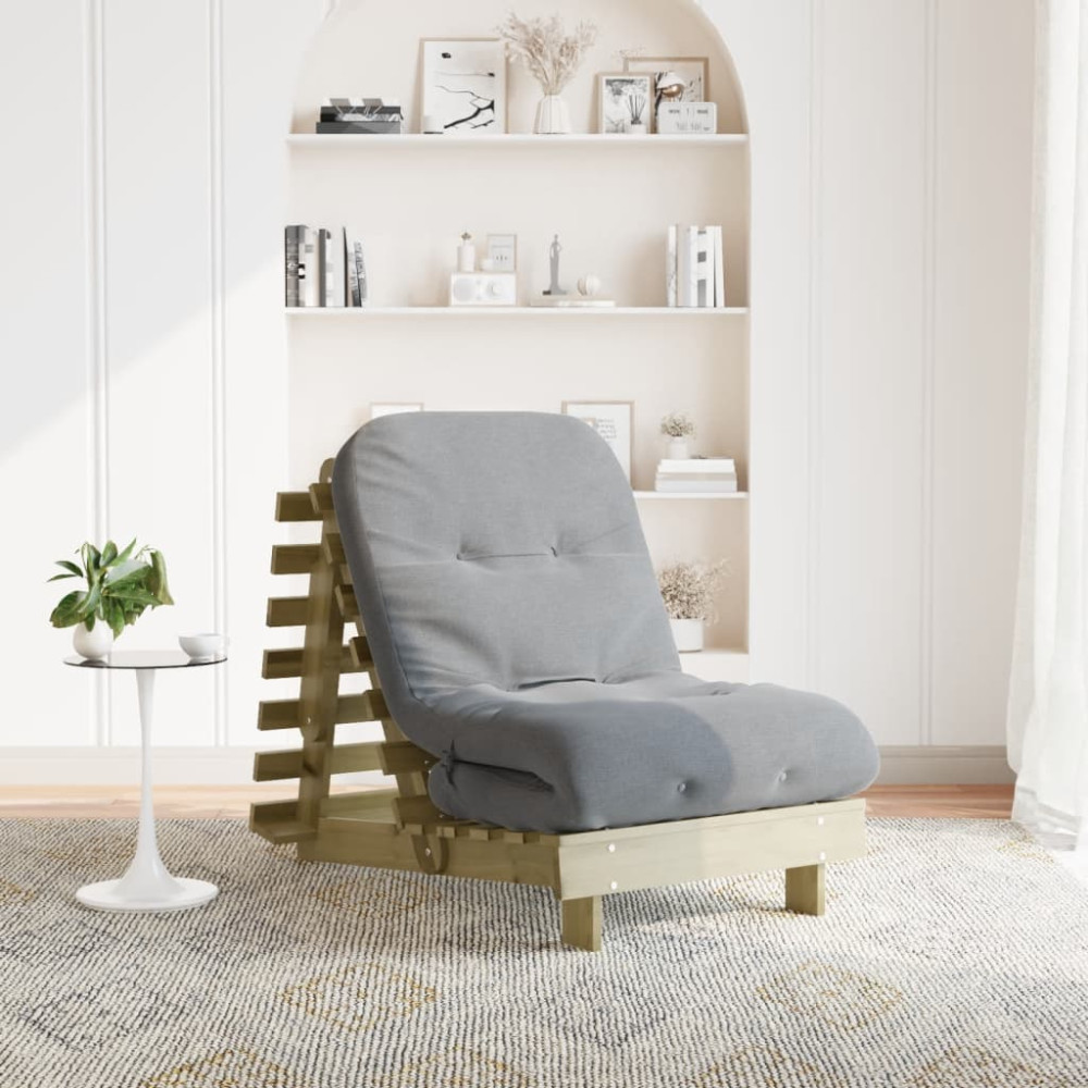 Produktbild för Futonbäddsoffa med madrass 70x206x11 cm impregnerad furu