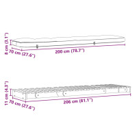 Produktbild för Futonbäddsoffa med madrass 70x206x11 cm impregnerad furu