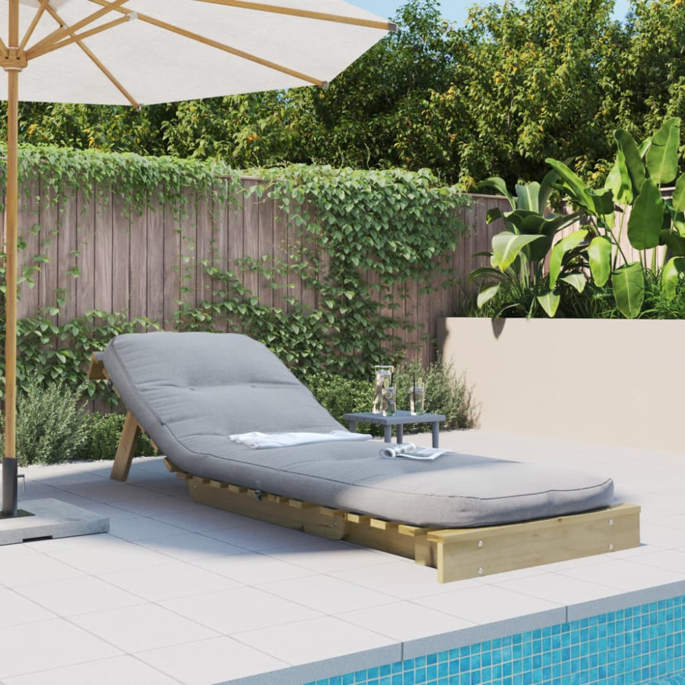 Produktbild för Futonbäddsoffa med madrass 70x206x11 cm impregnerad furu