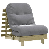 Produktbild för Futonbäddsoffa med madrass 70x206x11 cm impregnerad furu