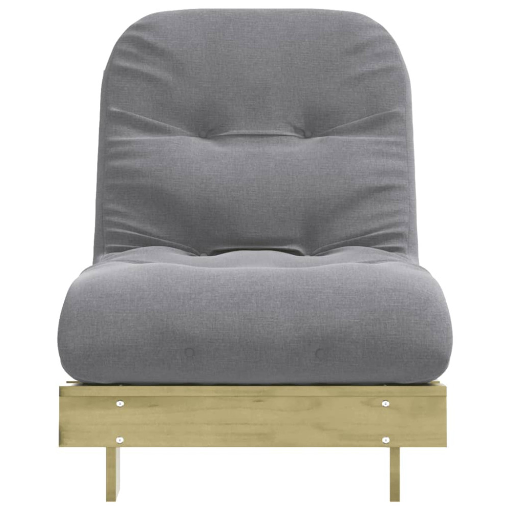 Produktbild för Futonbäddsoffa med madrass 70x206x11 cm impregnerad furu