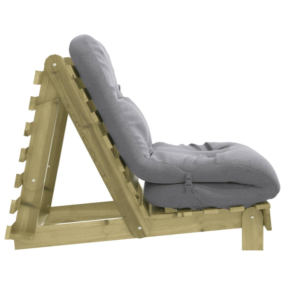 Produktbild för Futonbäddsoffa med madrass 70x206x11 cm impregnerad furu