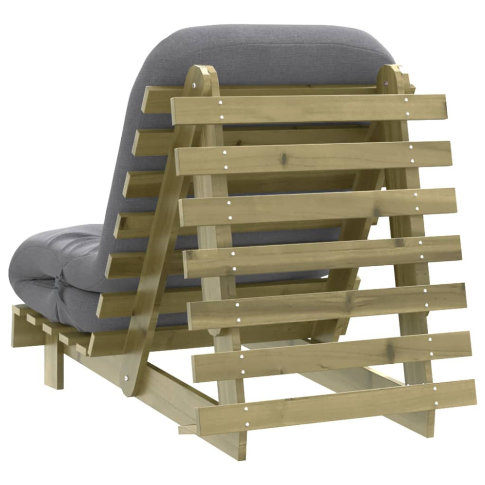 Produktbild för Futonbäddsoffa med madrass 70x206x11 cm impregnerad furu
