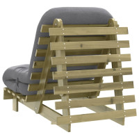 Produktbild för Futonbäddsoffa med madrass 70x206x11 cm impregnerad furu