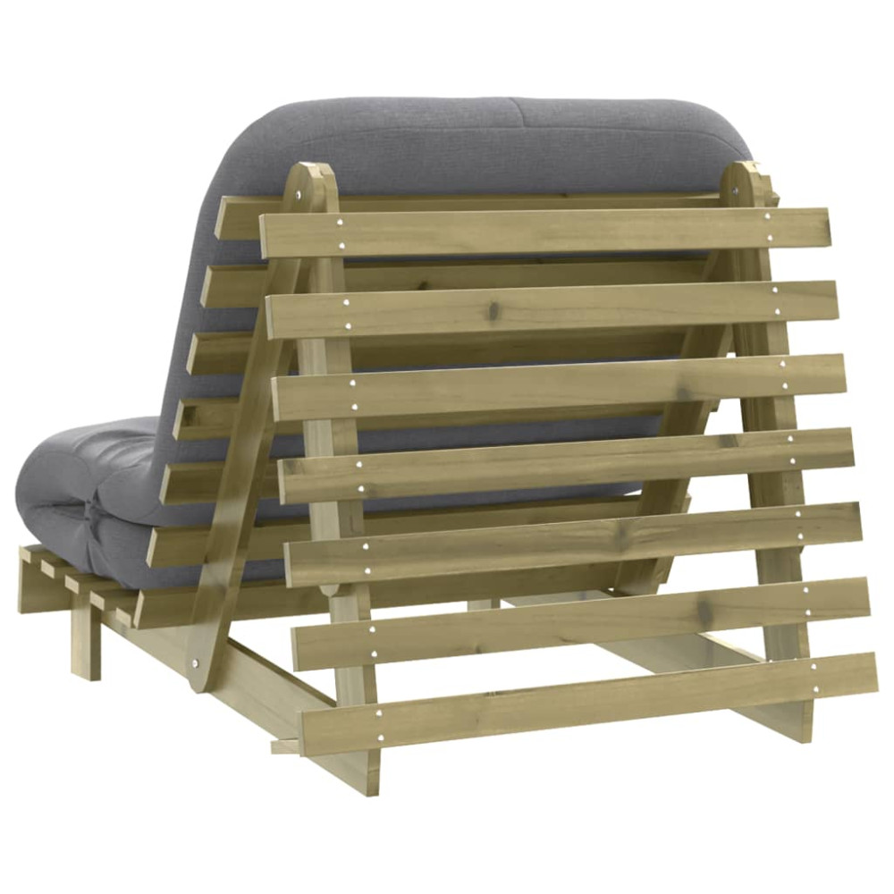 Produktbild för Futonbäddsoffa med madrass 80x206x11 cm impregnerad furu