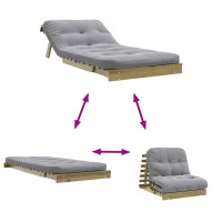 Produktbild för Futonbäddsoffa med madrass 80x206x11 cm impregnerad furu