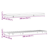 Produktbild för Futonbäddsoffa med madrass vit 90x206x11 cm massiv furu