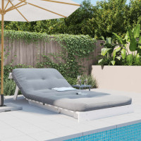 Produktbild för Futonbäddsoffa med madrass vit 90x206x11 cm massiv furu