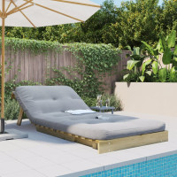 Produktbild för Futonbäddsoffa med madrass 90x206x11 cm impregnerad furu