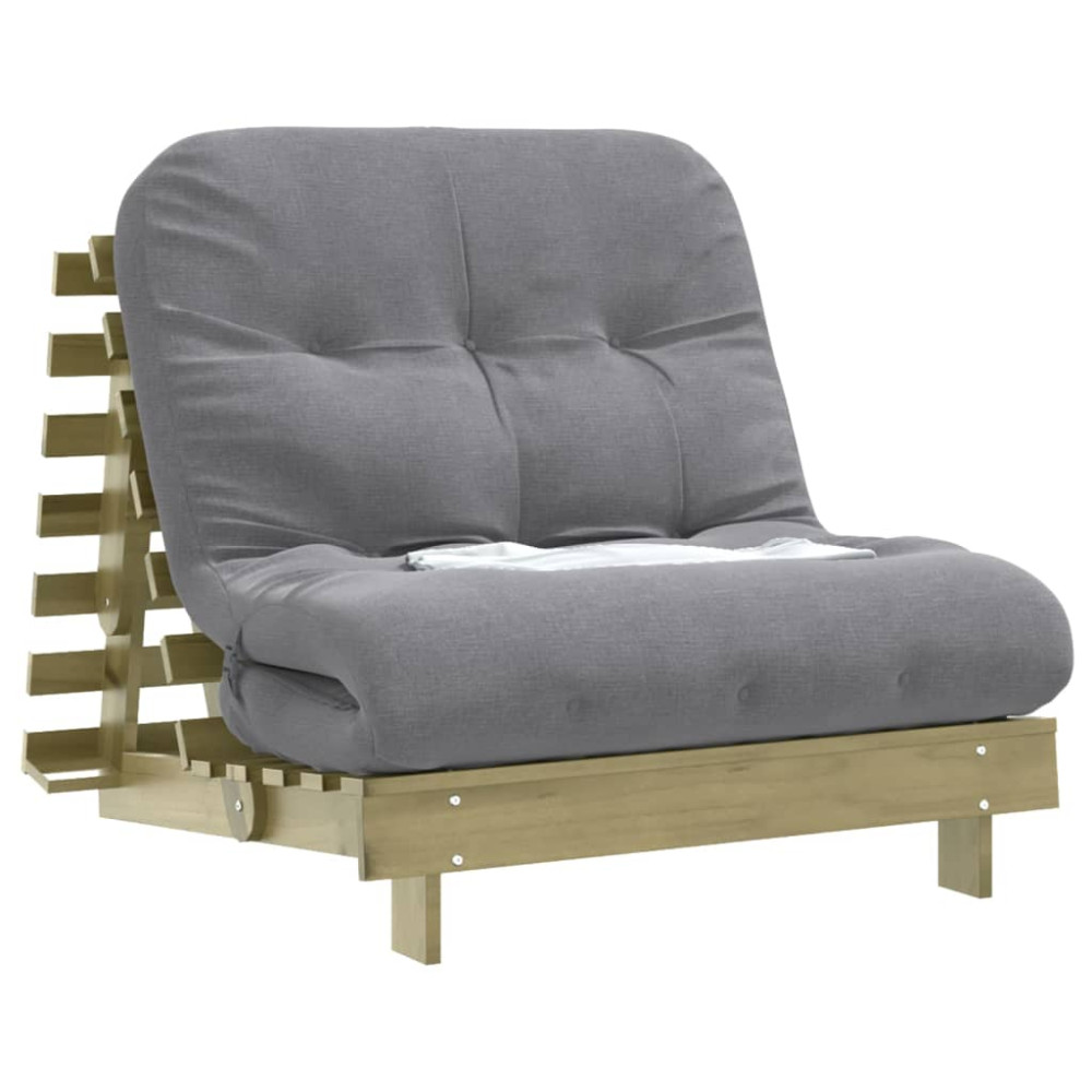 Produktbild för Futonbäddsoffa med madrass 90x206x11 cm impregnerad furu