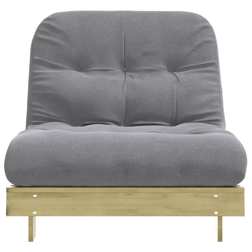 Produktbild för Futonbäddsoffa med madrass 90x206x11 cm impregnerad furu