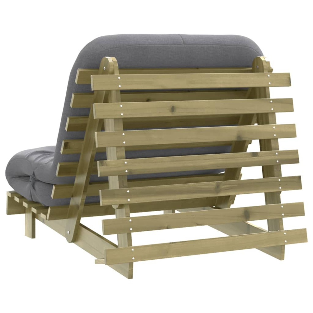 Produktbild för Futonbäddsoffa med madrass 90x206x11 cm impregnerad furu