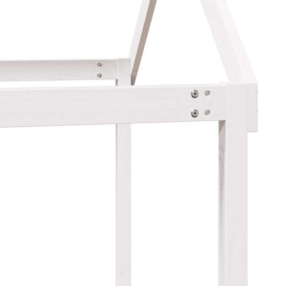 Produktbild för Tak till barnsäng vit 217x85,5x154 cm massiv furu