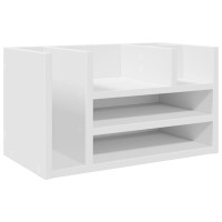 Produktbild för Skrivbordshyllor vit 44,5x24x25 cm konstruerat trä