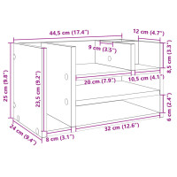 Produktbild för Skrivbordshyllor vit 44,5x24x25 cm konstruerat trä