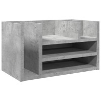 Produktbild för Skrivbordshyllor betonggrå 44,5x24x25 cm konstruerat trä