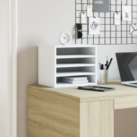 Produktbild för Skrivbordshyllor vit 36x26x29,5 cm konstruerat trä