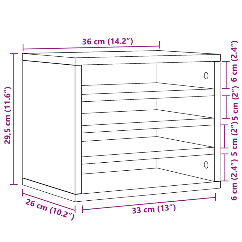 Produktbild för Skrivbordshyllor sonoma-ek 36x26x29,5 cm konstruerat trä