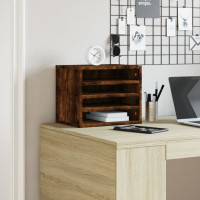 Produktbild för Skrivbordshyllor rökfärgad ek 36x26x29,5 cm konstruerat trä