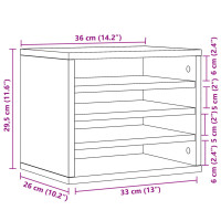 Produktbild för Skrivbordshyllor grå sonoma 36x26x29,5 cm konstruerat trä