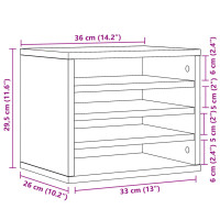 Produktbild för Skrivbordshyllor brun ek 36x26x29,5 cm konstruerat trä