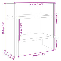 Produktbild för Skrivbordshylla vit 34,5x15,5x35,5 cm konstruerat trä