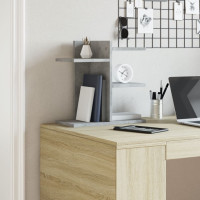 Produktbild för Skrivbordshyllor betonggrå 42x21,5x42 cm konstruerat trä