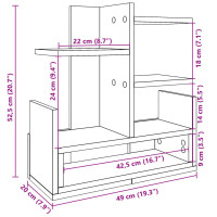 Produktbild för Skrivbordshyllor brun ek 49x20x52,5 cm konstruerat trä