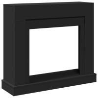 Produktbild för Spiselkrans svart 100x30x87,5 cm konstruerat trä
