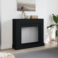 Produktbild för Spiselkrans svart 100x30x87,5 cm konstruerat trä