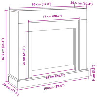 Produktbild för Spiselkrans svart 100x30x87,5 cm konstruerat trä