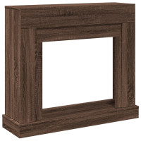 Produktbild för Spiselkrans brun ek 100x30x87,5 cm konstruerat trä