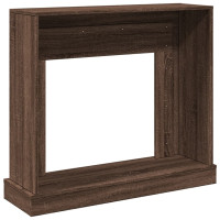 Produktbild för Spiselkrans brun ek 100x30x87,5 cm konstruerat trä
