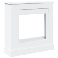 Produktbild för Spiselkrans vit 90x30x90 cm konstruerat trä