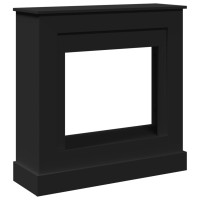 Produktbild för Spiselkrans svart 90x30x90 cm konstruerat trä