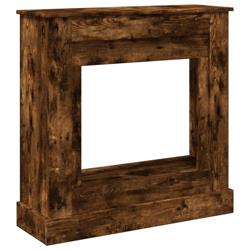 Produktbild för Spiselkrans rökfärgad ek 90x30x90 cm konstruerat trä