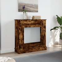 Produktbild för Spiselkrans rökfärgad ek 90x30x90 cm konstruerat trä