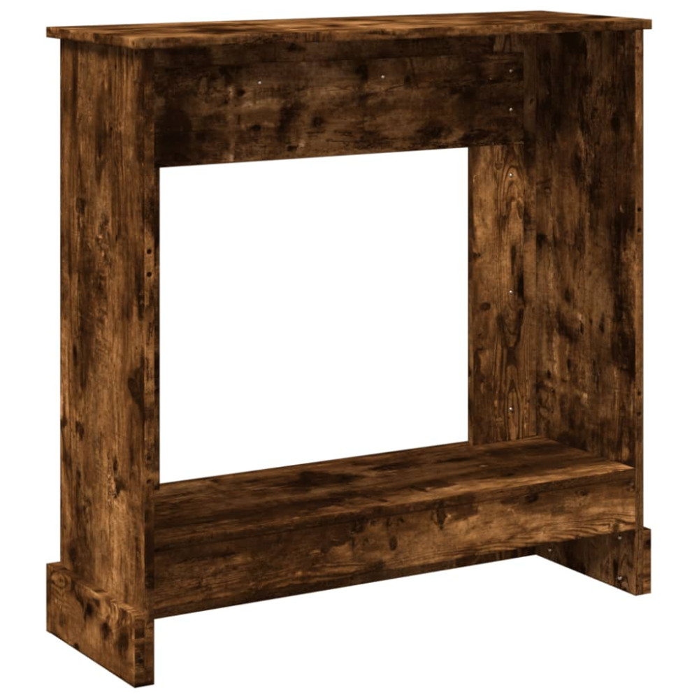 Produktbild för Spiselkrans rökfärgad ek 90x30x90 cm konstruerat trä
