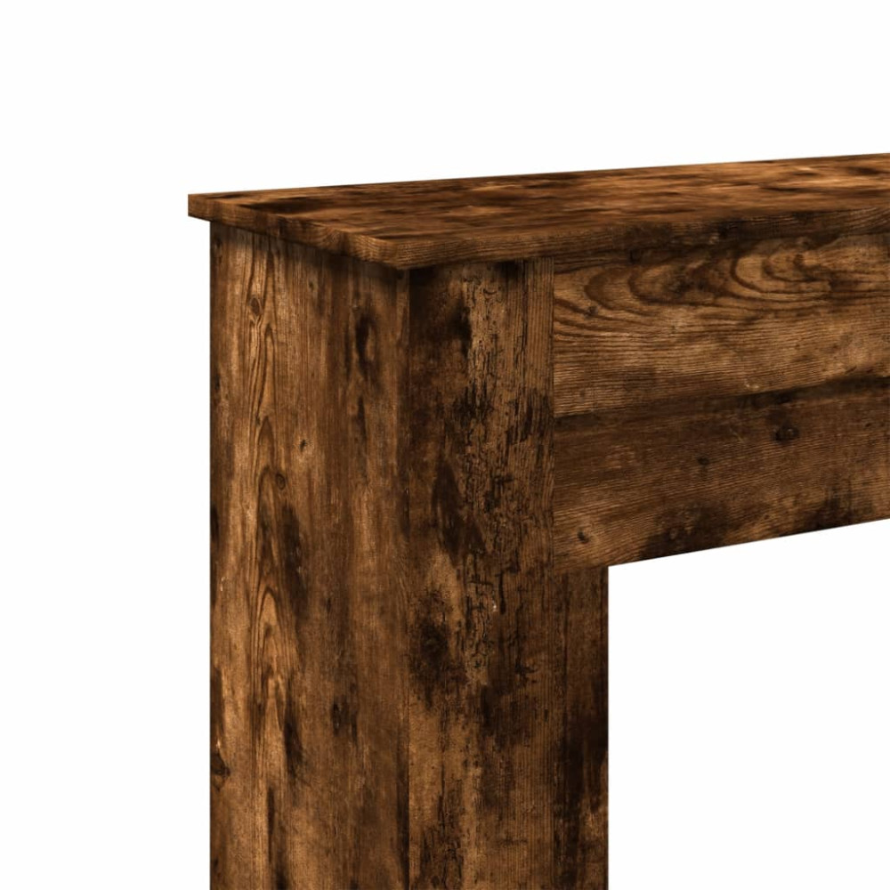 Produktbild för Spiselkrans rökfärgad ek 90x30x90 cm konstruerat trä