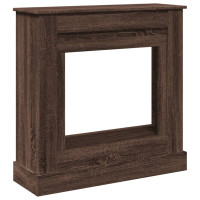 Produktbild för Spiselkrans brun ek 90x30x90 cm konstruerat trä