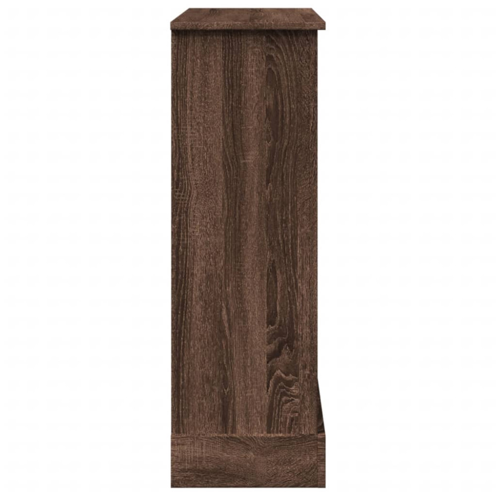 Produktbild för Spiselkrans brun ek 90x30x90 cm konstruerat trä