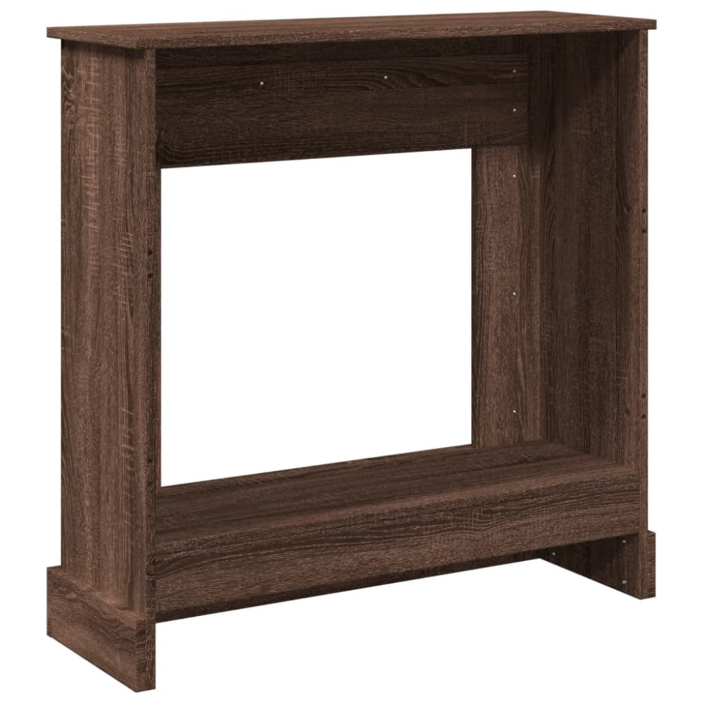 Produktbild för Spiselkrans brun ek 90x30x90 cm konstruerat trä