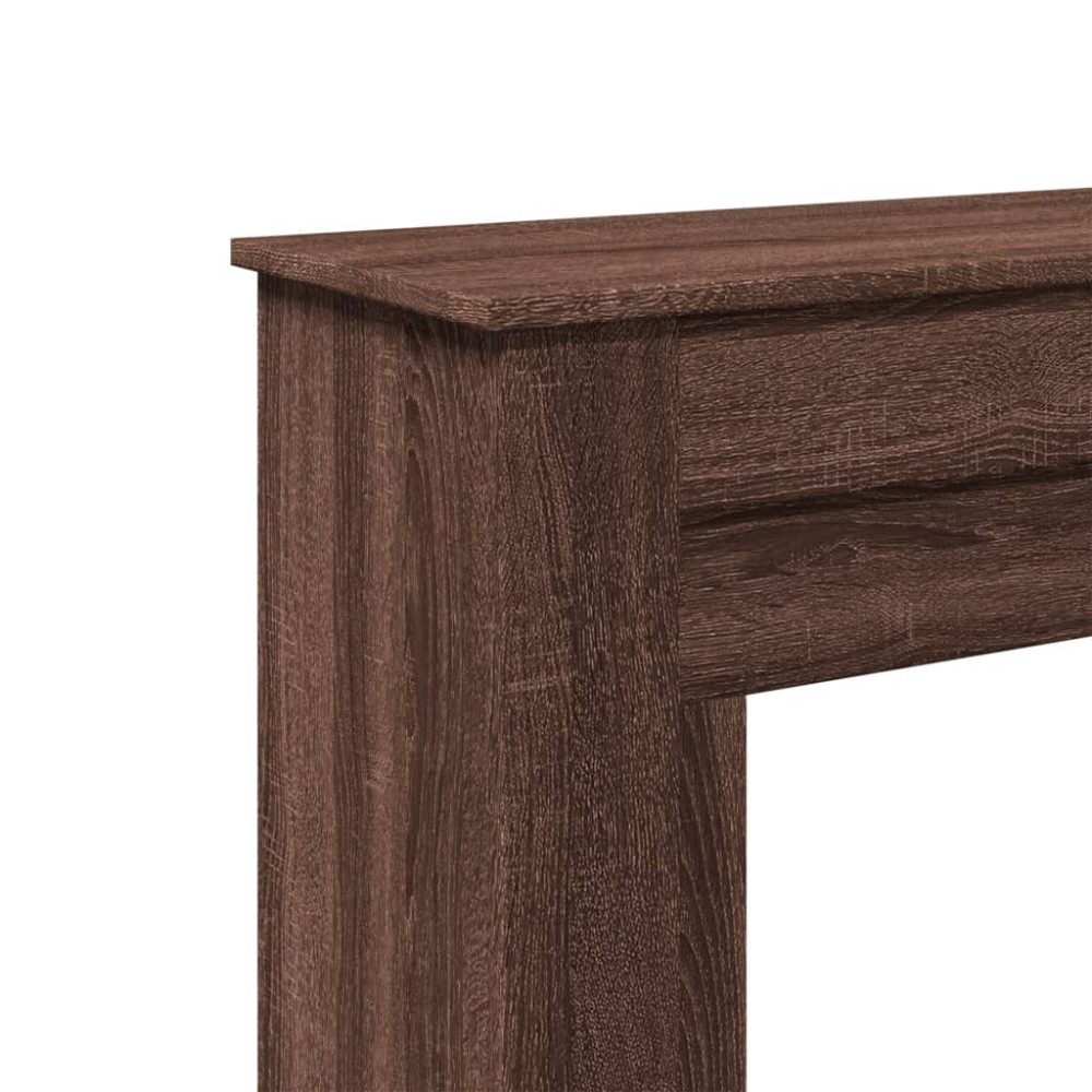 Produktbild för Spiselkrans brun ek 90x30x90 cm konstruerat trä