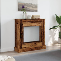 Produktbild för Spiselkrans åldrat trä 90x30x90 cm konstruerat trä
