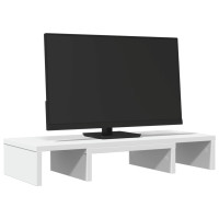 Produktbild för Skärmställ justerbart 60x24x10,5 cm konstruerat trä vit