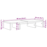 Produktbild för Skärmställ justerbart 60x24x10,5 cm konstruerat trä vit