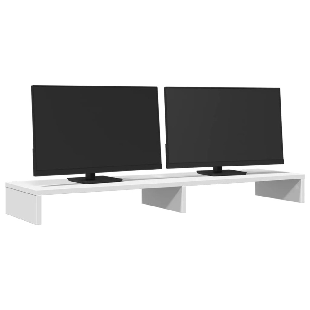 Produktbild för Skärmställ vit 100x27x10 cm konstruerat trä